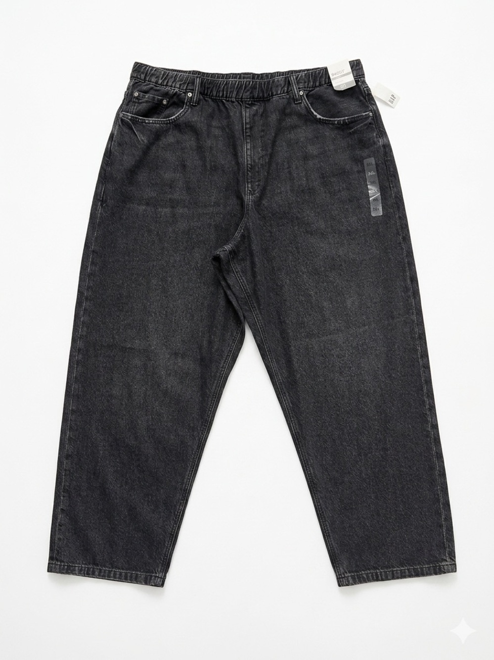 NWT GAP UltraSoft Baggy Rigid Denim Pull On Relaxed Black Jeans 90s Unisex XXL